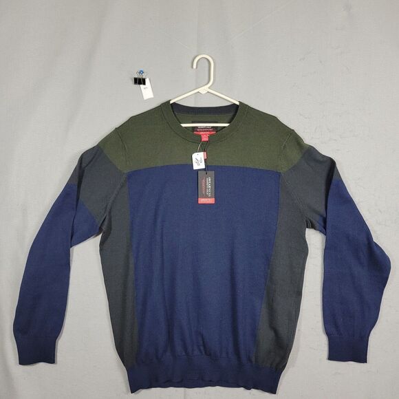 Kenneth Cole Other - Kenneth Cole AWEAR-TECH Sweater Blue Green Long Sleeve Pullover Size XL Slim Fit